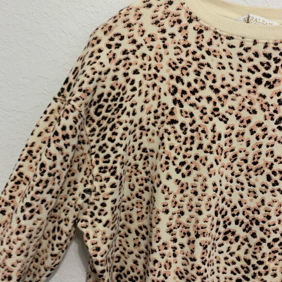 Shiraleah Cream Pink Black Leopard Print Crew Neck Sweatshirt - Picture 5 of 6